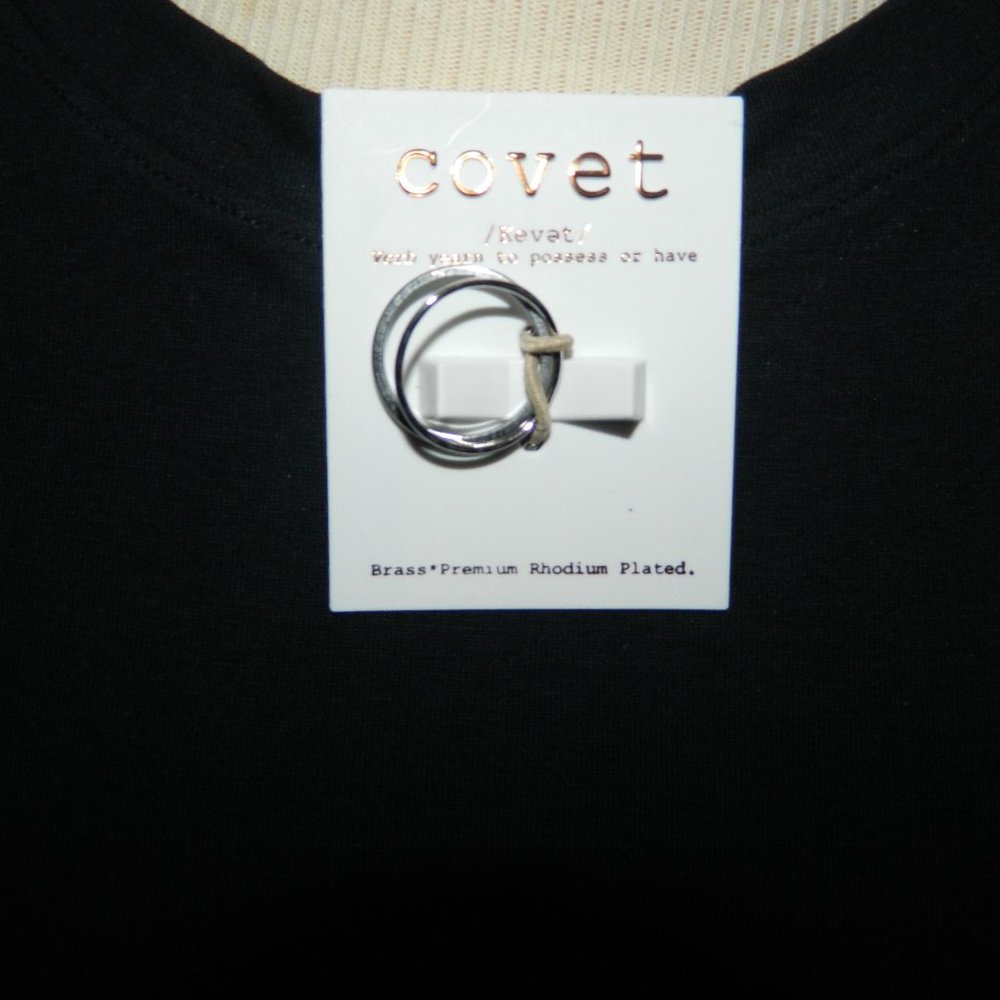 Covet Brass Premium Rhodium Plated Rings (2) Jewerly